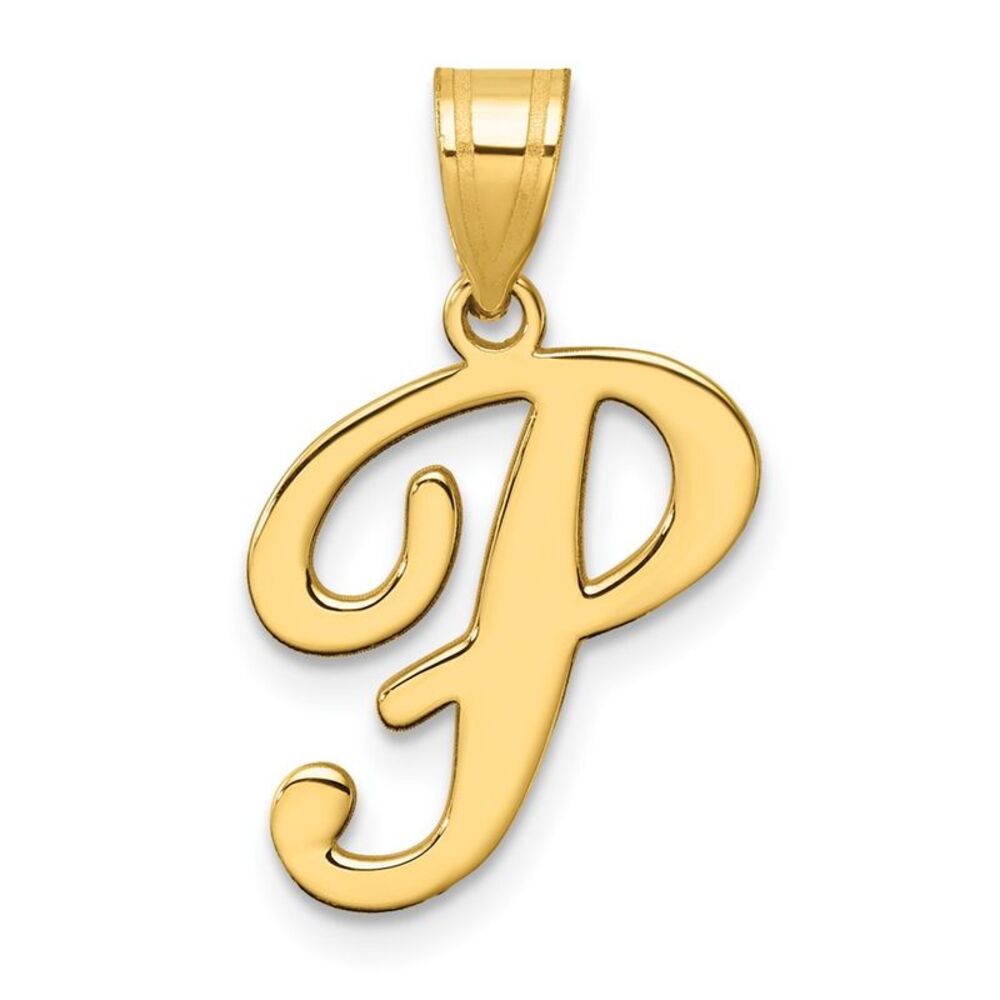 Kazi Luxury 14k Yellow Gold Script Letter P Initi… - image 1